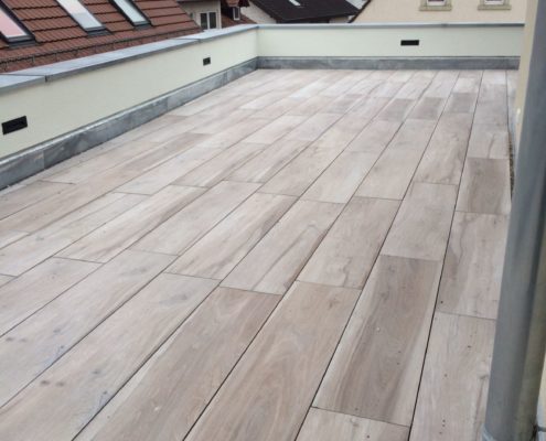 Terrassenplatten Holzoptik Kastanie Grossformat 40x120x2cm Woodtime Castagno